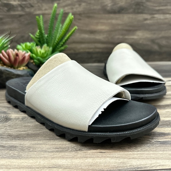 NIB Sorel Roaming Decon Leather Slide Sandal Sea Salt - Picture 4 of 12